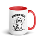 Pumpkin Head Colored Mug – Red 15 oz, handle on right