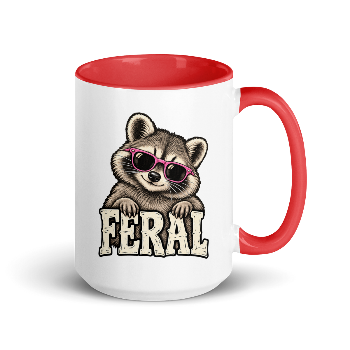 Feral Raccoon Colored Mug