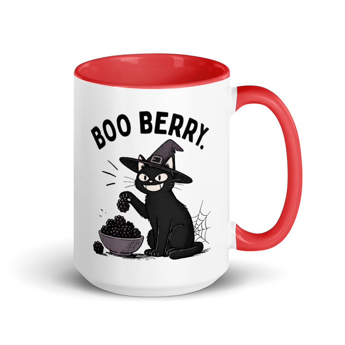 Boo Berry Mug in Red, 15 oz, right