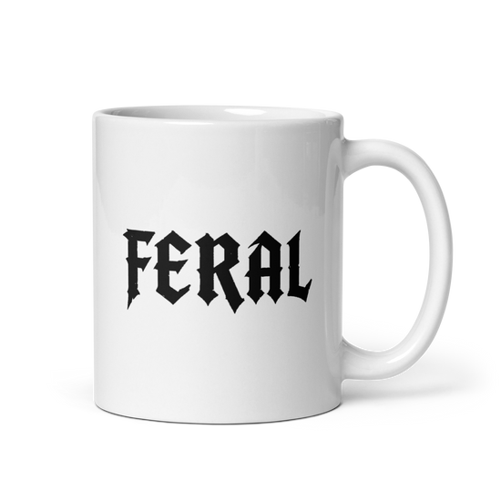 FERAL White Mug – 11 oz, handle on right