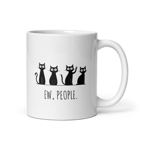 Ew, People White Mug – 11 oz, handle on right