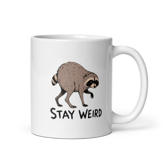 Jimothy: Stay Weird White Mug – 11 oz, handle on right