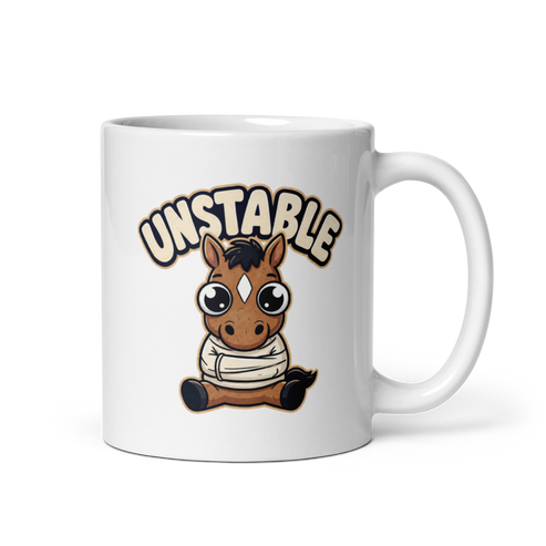 Unstable White Mug – 11 oz, handle on right