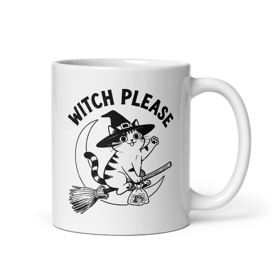 Witch, Please (Cat) White Mug