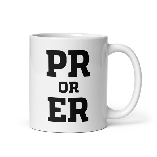PR or ER White Mug