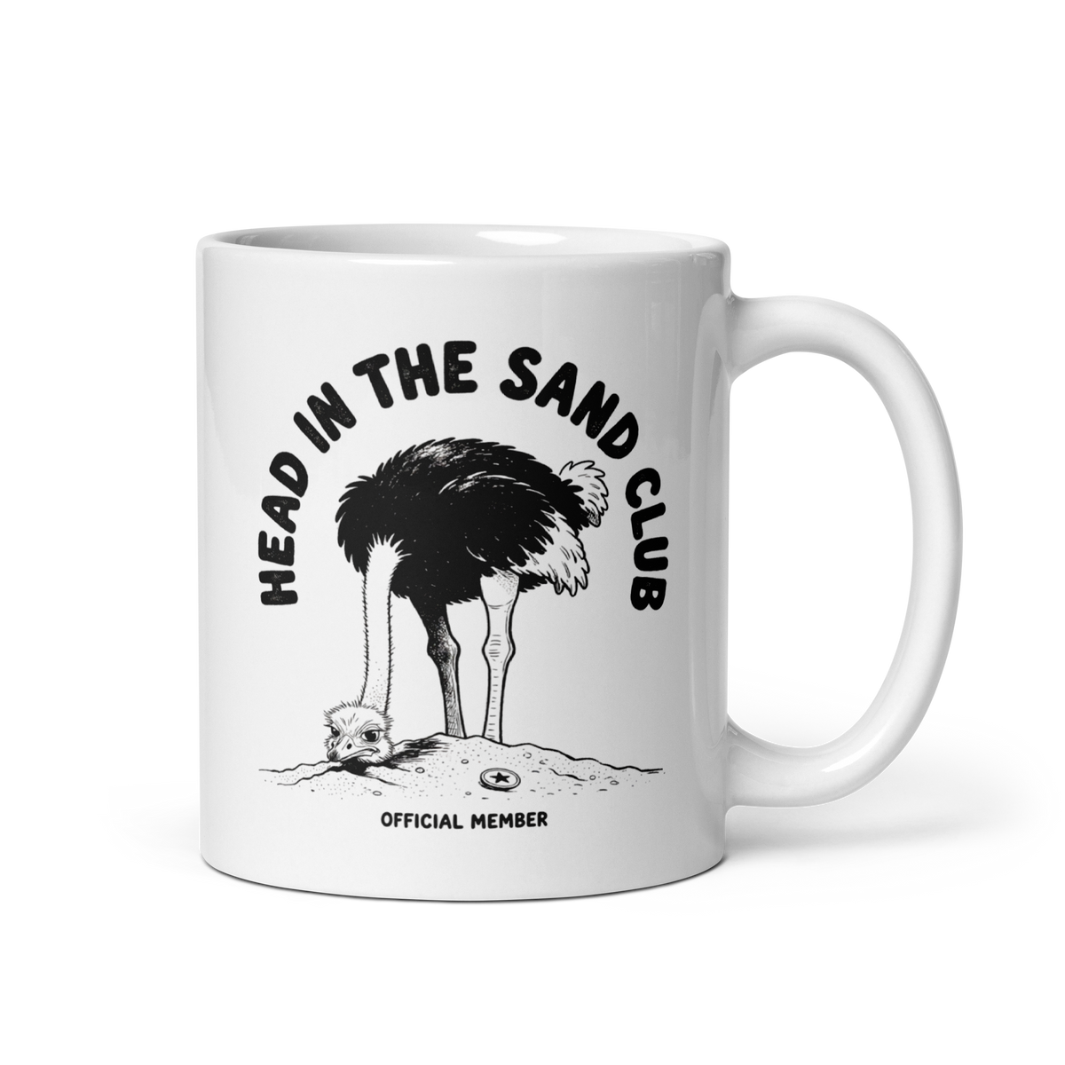 Head in the Sand Club White Mug