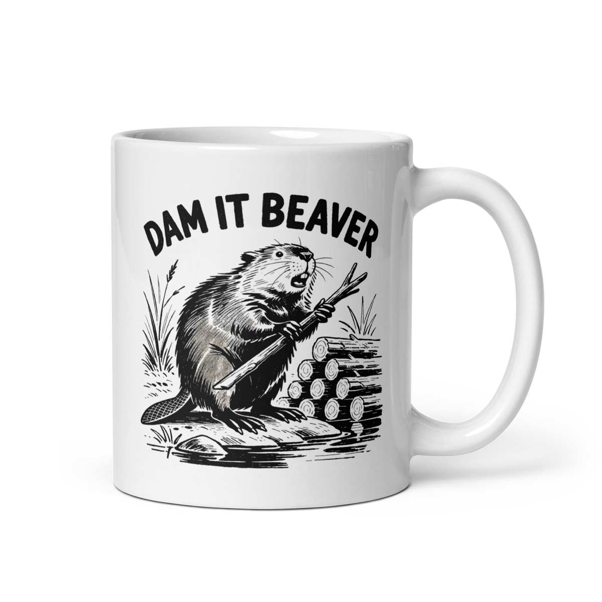 Dam It Beaver White Mug