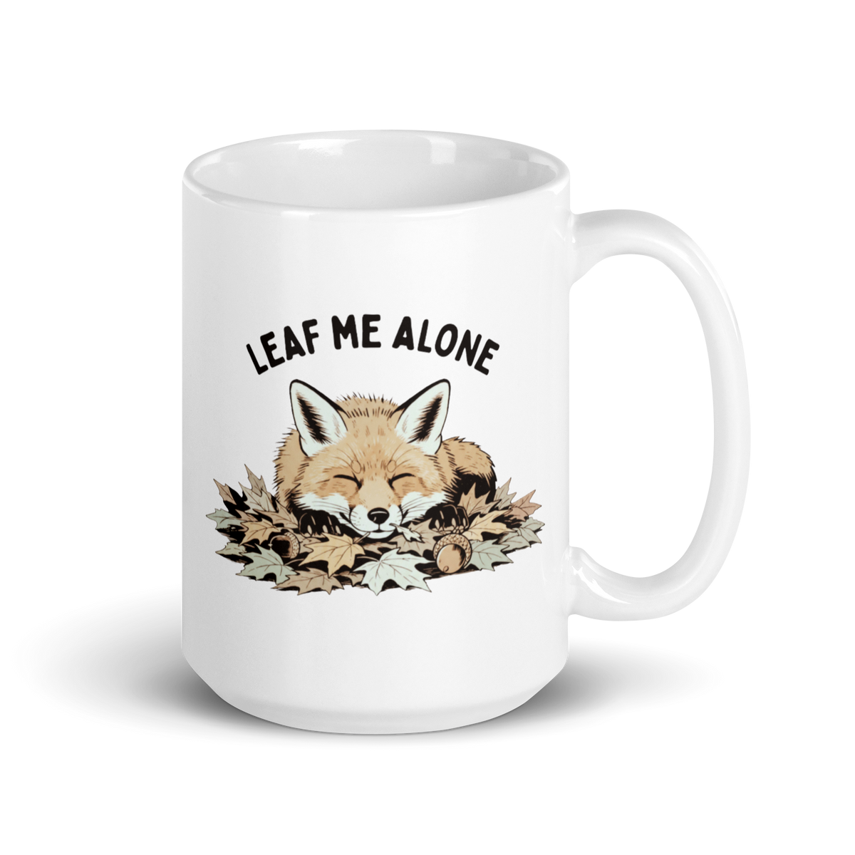 Leaf Me Alone (Fox) White Mug