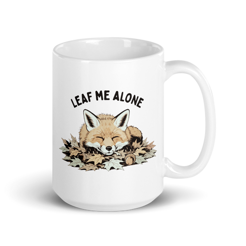 Leaf Me Alone (Fox) White Mug