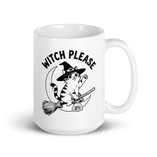 Witch, Please (Cat) White Mug