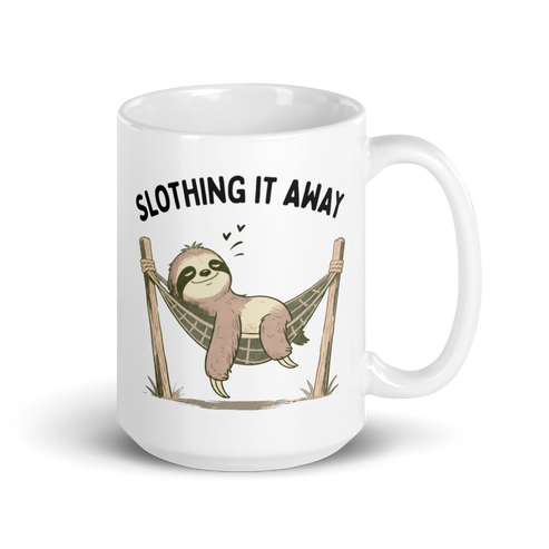 Slothing It Away White Mug