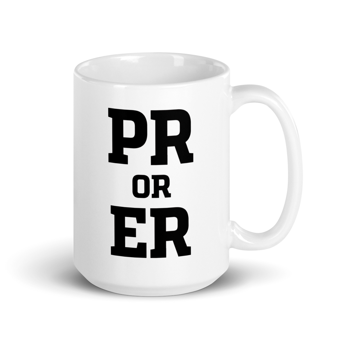 PR or ER White Mug