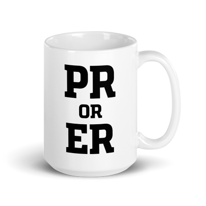 PR or ER White Mug