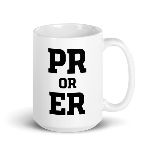 PR or ER White Mug