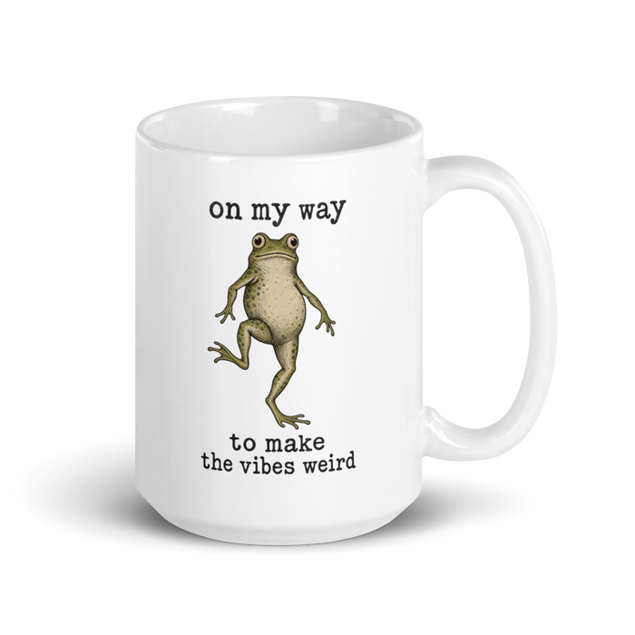 On My Way to Make the Vibes Weird White Mug