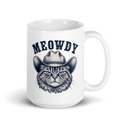 Meowdy White Mug