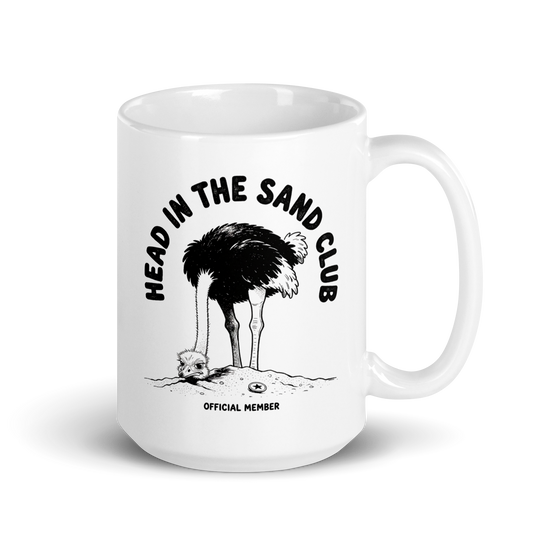Head in the Sand Club White Mug