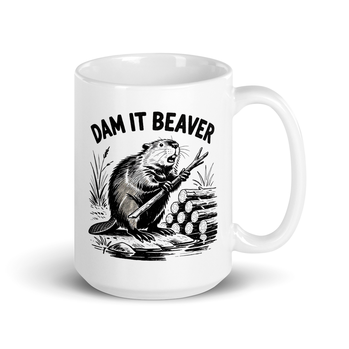 Dam It Beaver White Mug