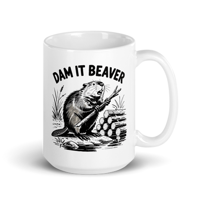 Dam It Beaver White Mug