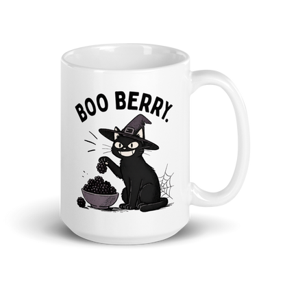 Boo Berry White Mug, 15 oz, handle on right