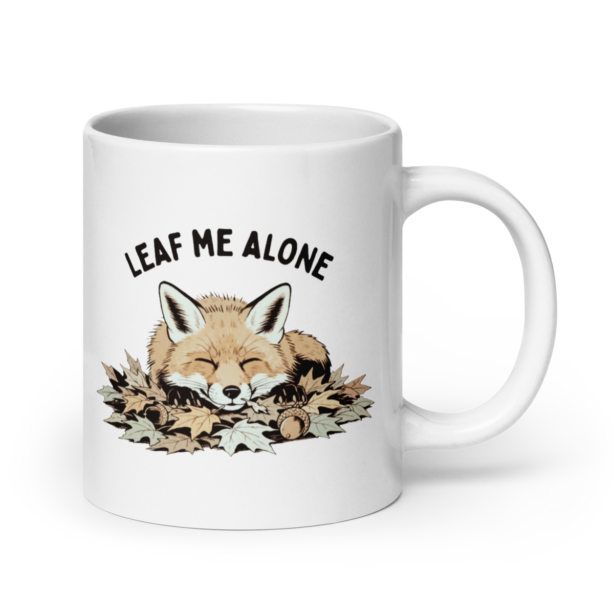 Leaf Me Alone (Fox) White Mug