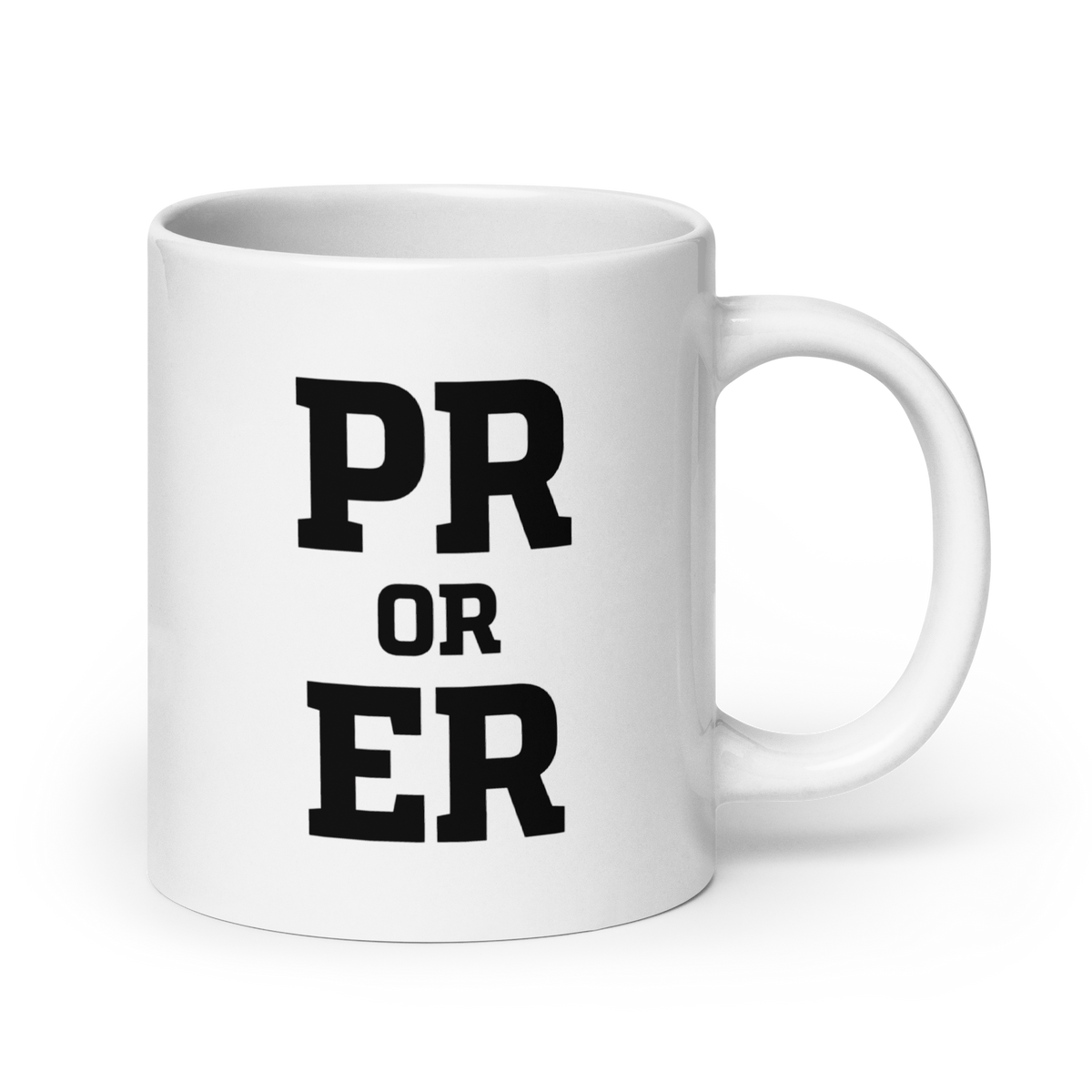 PR or ER White Mug