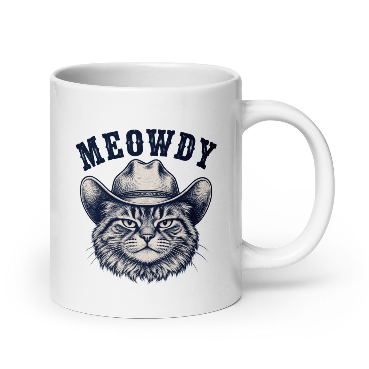 Meowdy White Mug