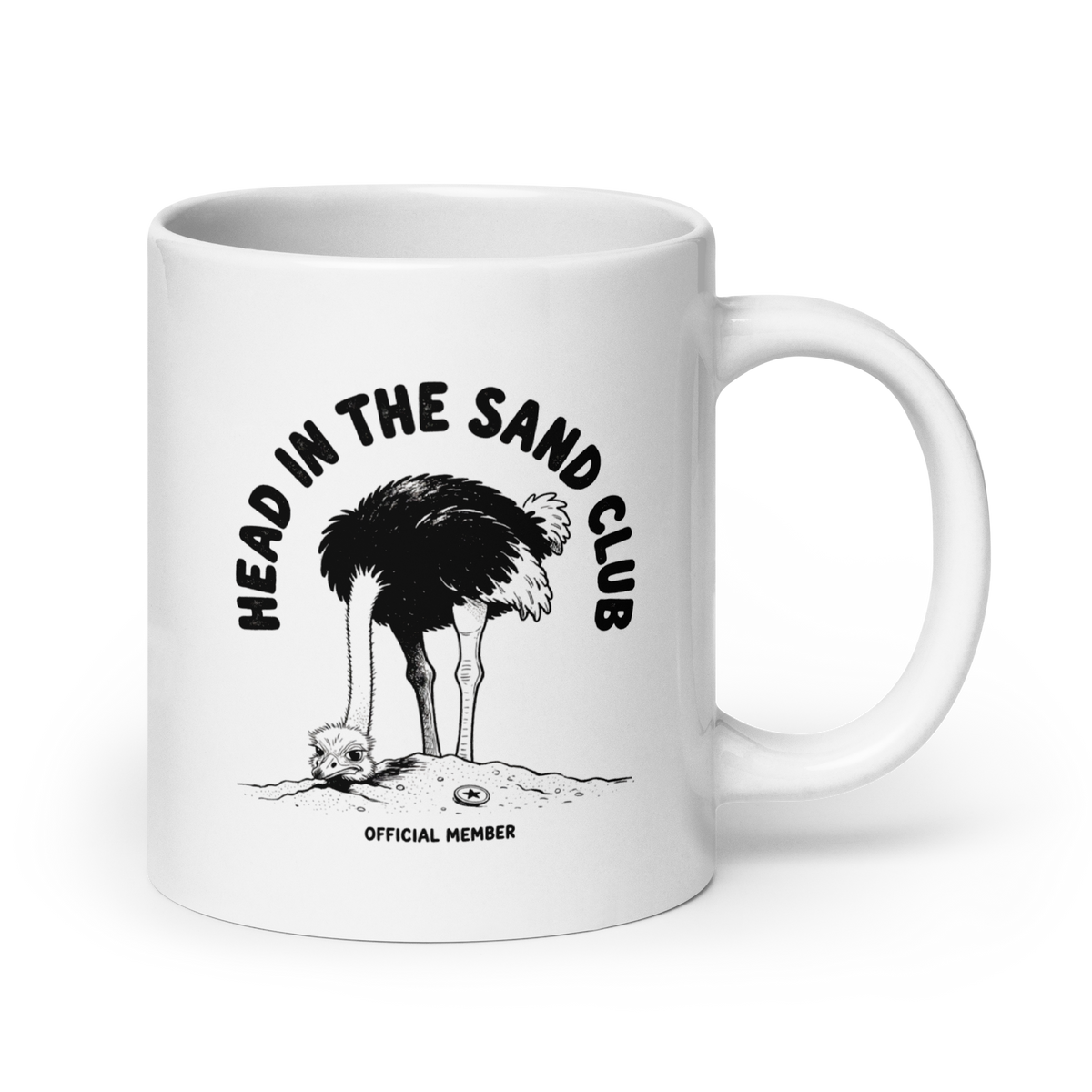 Head in the Sand Club White Mug