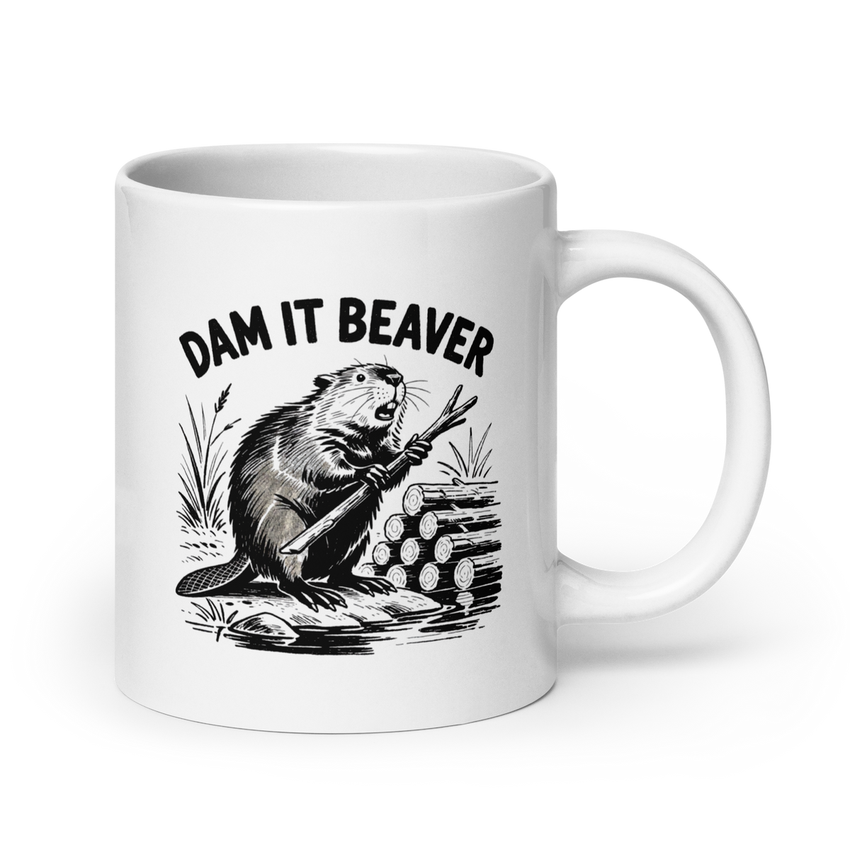 Dam It Beaver White Mug