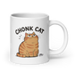 Chonk Cat White Mug, 20 oz, handle on right