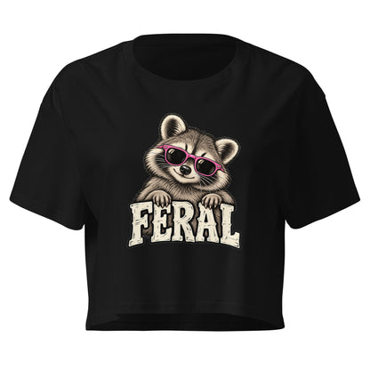Feral Raccoon Relaxed Crop Top