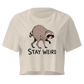 Jimothy: Stay Weird Relaxed Crop Top - Bone