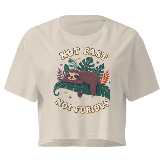 Not Fast Not Furious Relaxed Crop Top - Bone