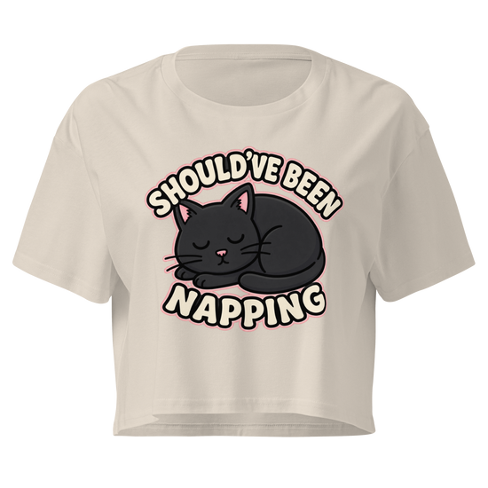 Should've Been Napping Relaxed Crop Top - Bone
