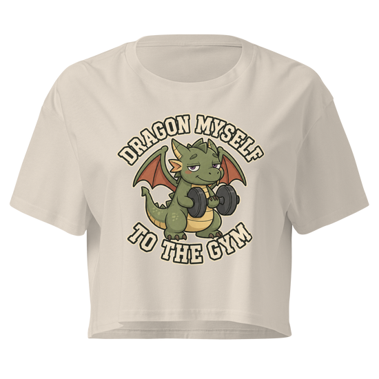 Dragon Myself to the Gym Relaxed Crop Top - Bone