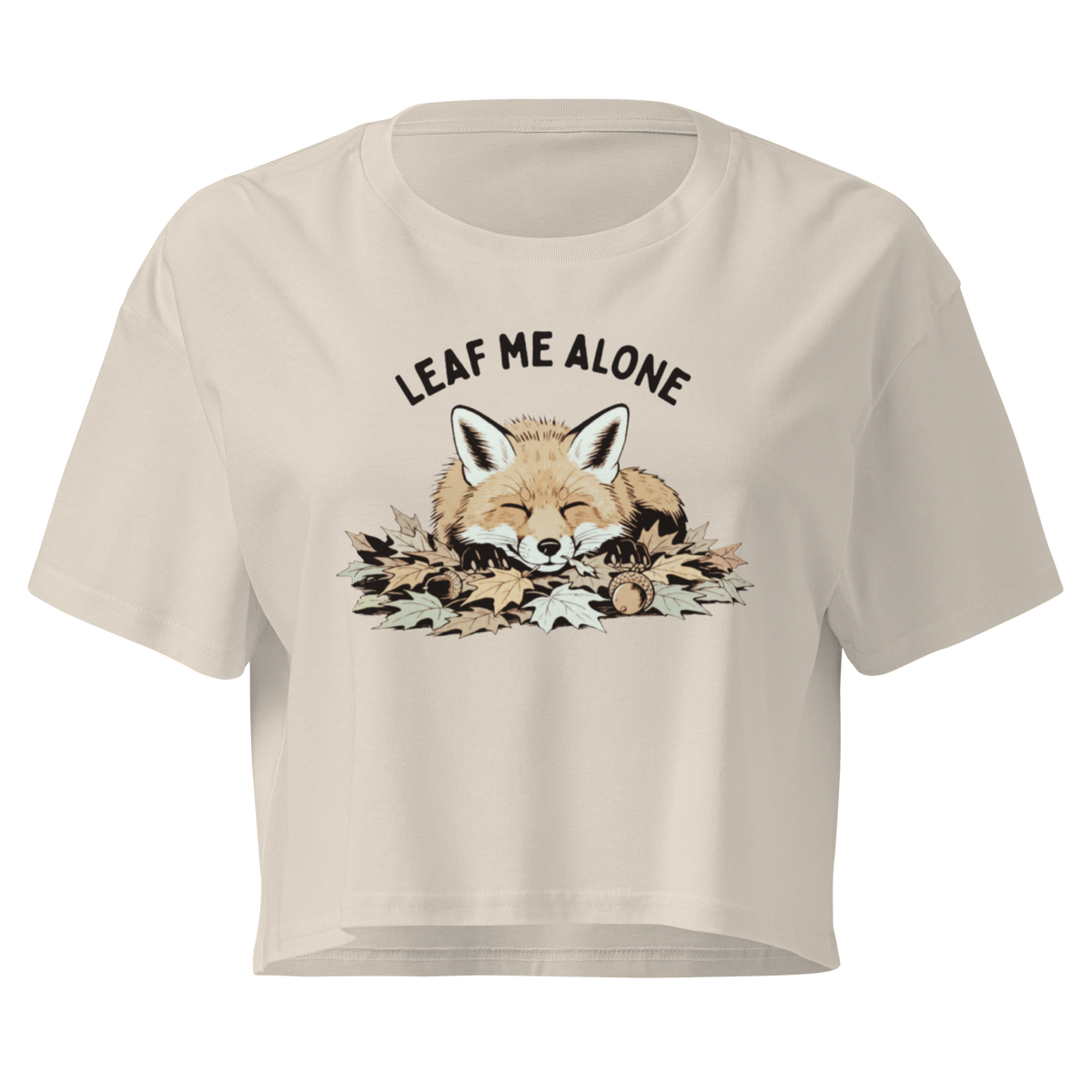 Leaf Me Alone (Fox) Relaxed Crop Top