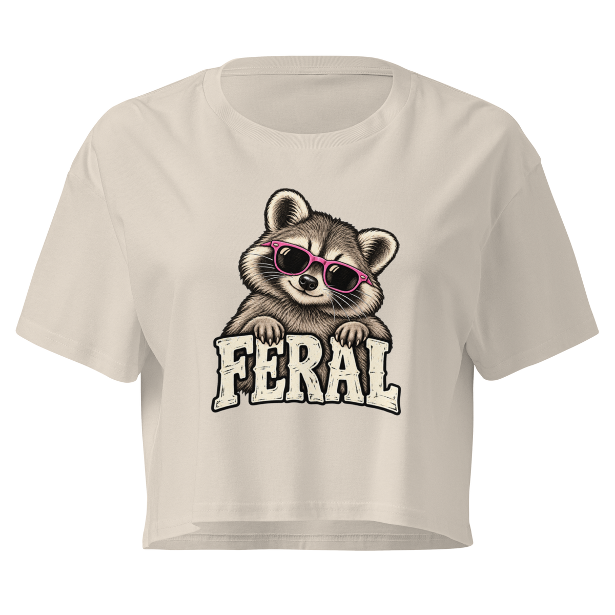 Feral Raccoon Relaxed Crop Top