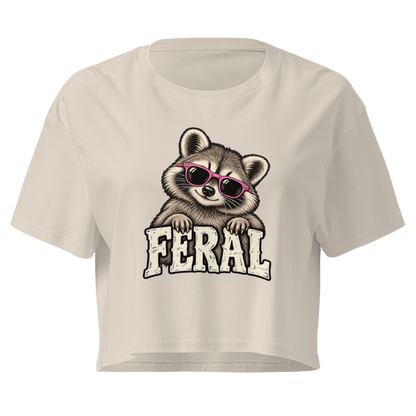 Feral Raccoon Relaxed Crop Top