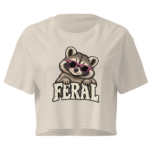 Feral Raccoon Relaxed Crop Top