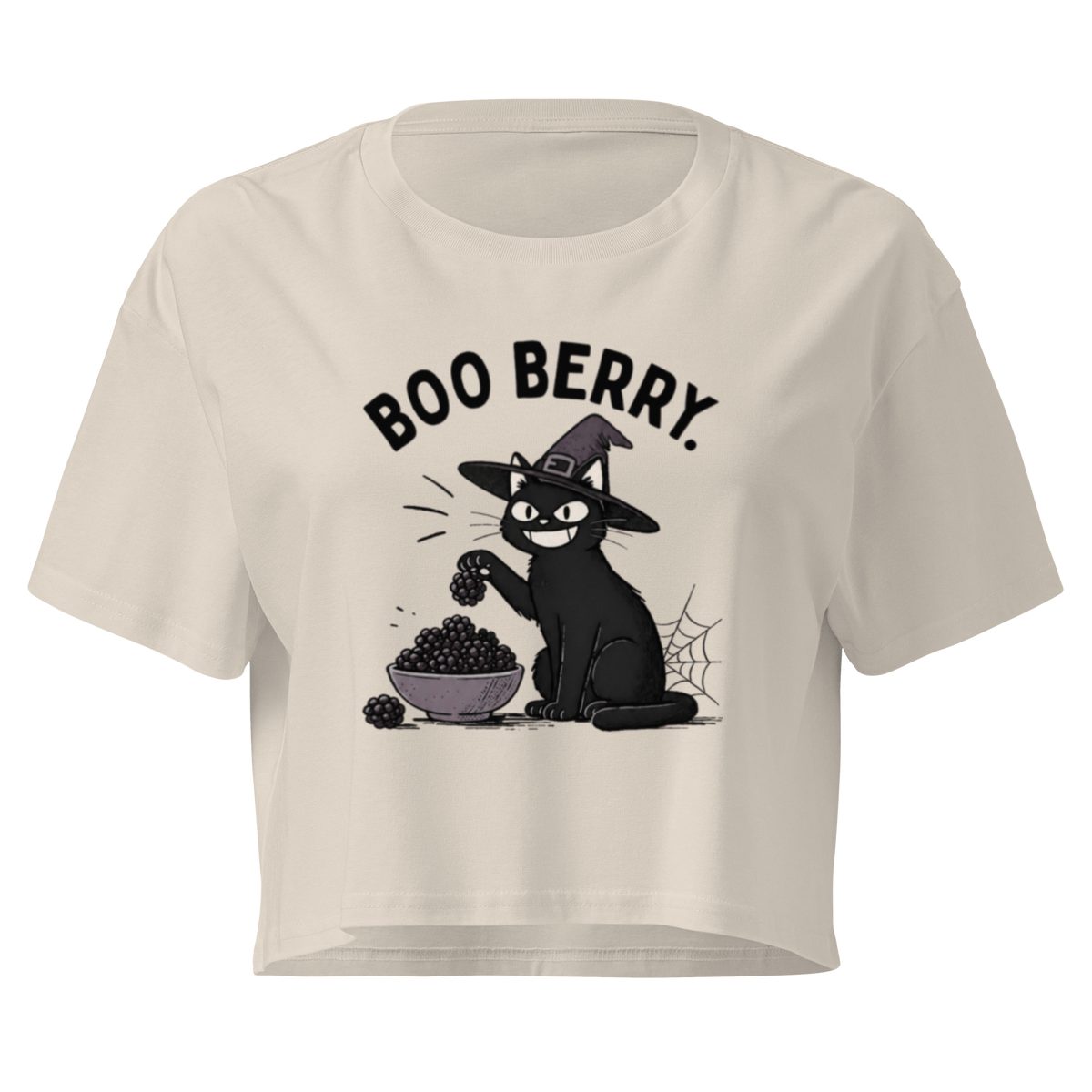 Boo Berry Crop Top in Bone, front