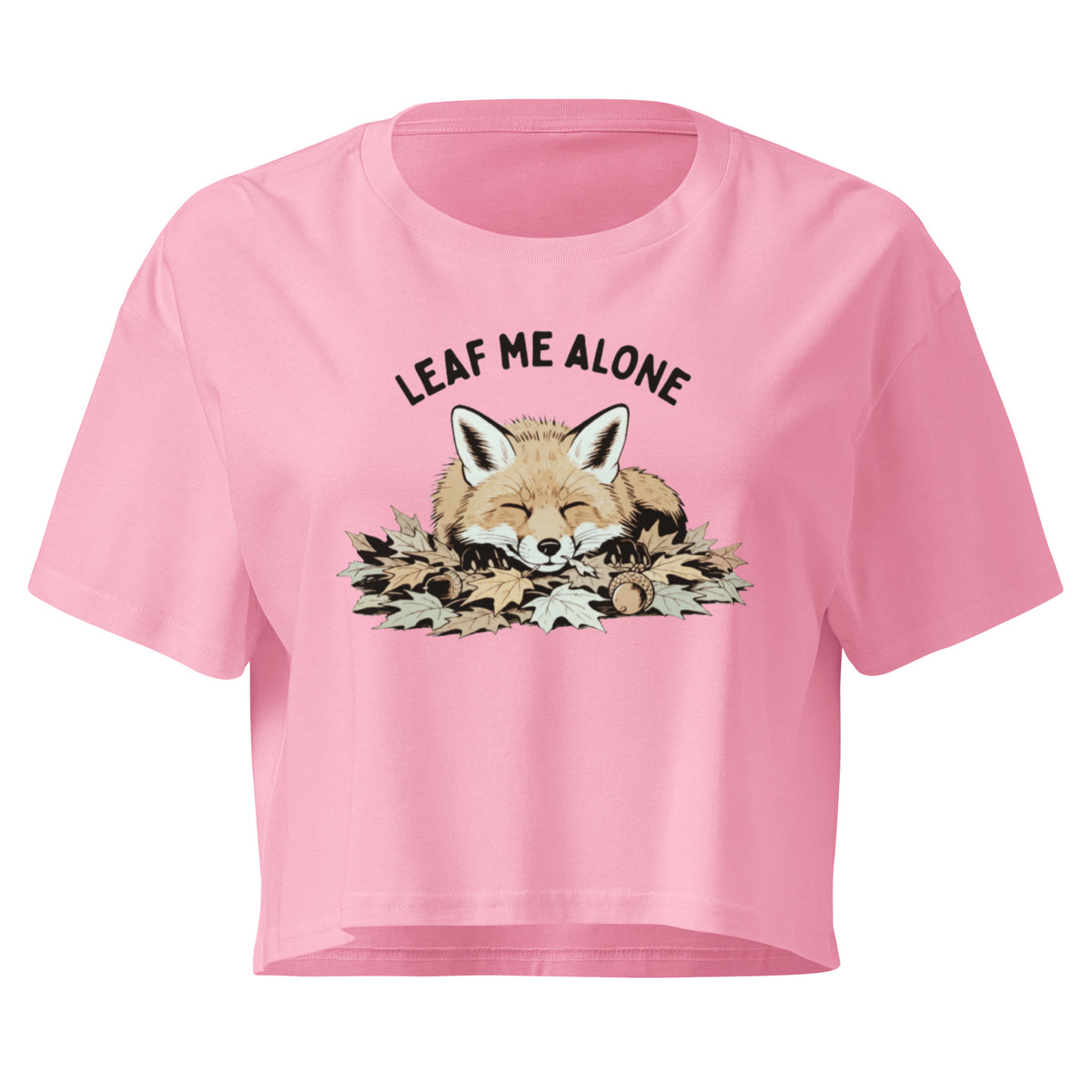 Leaf Me Alone (Fox) Relaxed Crop Top