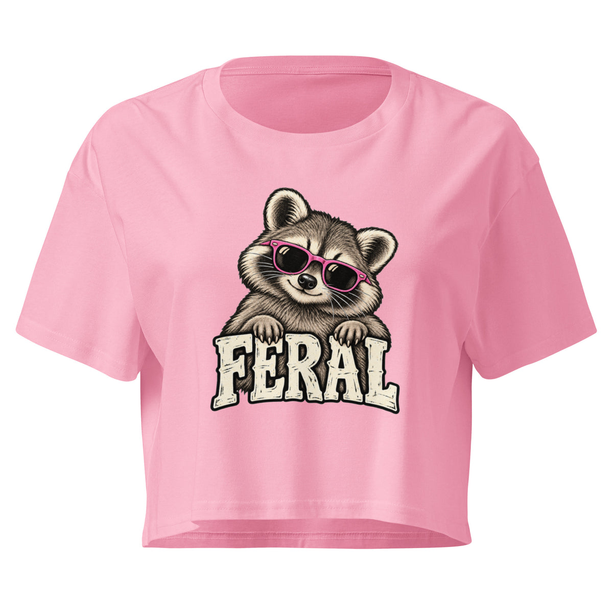 Feral Raccoon Relaxed Crop Top