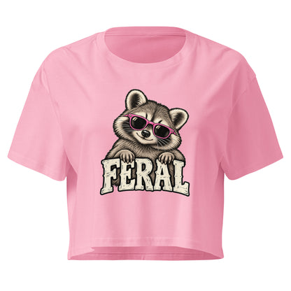Feral Raccoon Relaxed Crop Top