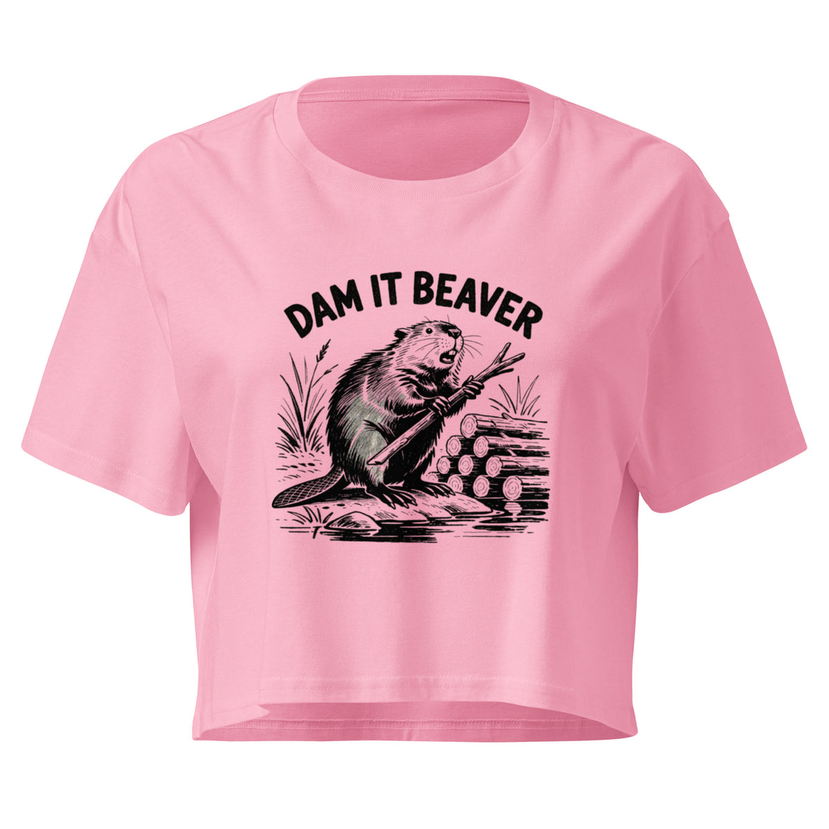 Dam It Beaver Relaxed Crop Top