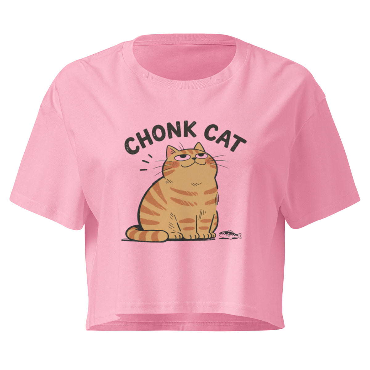 Chonk Cat Crop Top in Bubblegum, front