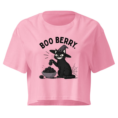 Boo Berry Crop Top in Bubblegum, front