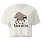 Jimothy: Stay Weird Relaxed Crop Top - Ecru