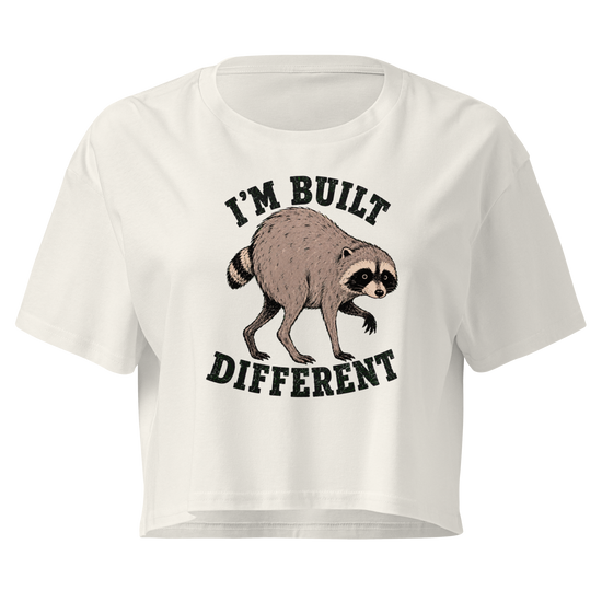 Jimothy: I'm Built Different Relaxed Crop Top - Ecru