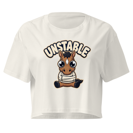 Unstable Relaxed Crop Top - Ecru
