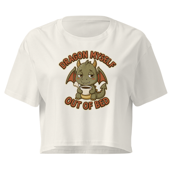 Dragon Myself Out of Bed Relaxed Crop Top - Ecru